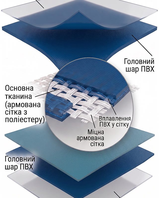 структура та опис тентової ПВХ тканини Sioen